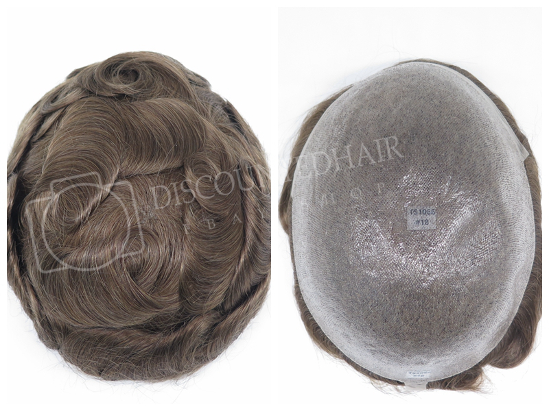 Natural Mens Hair Replacement Toupee System Thin Skin Blonde Real